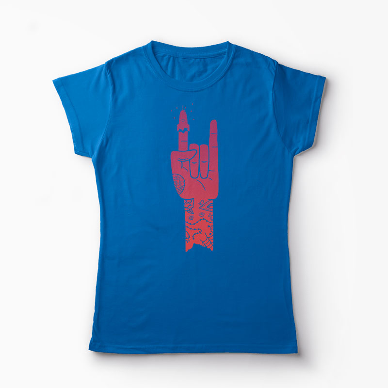 Tricou Personalizat ROCKet Ship - Femei-Albastru Regal